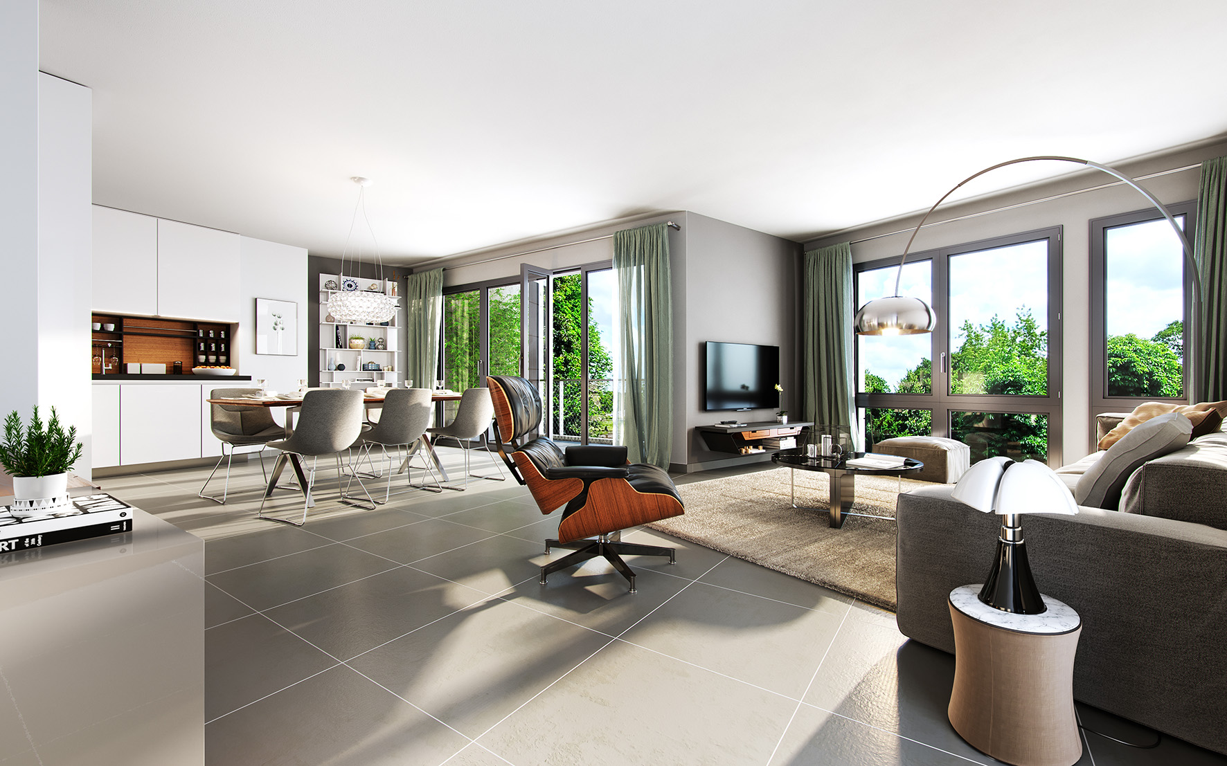 Vue_interieure_salon_R_1_sur_parc_02 LE CLOS DU CHÂTEAU - Maisons-Laffitte